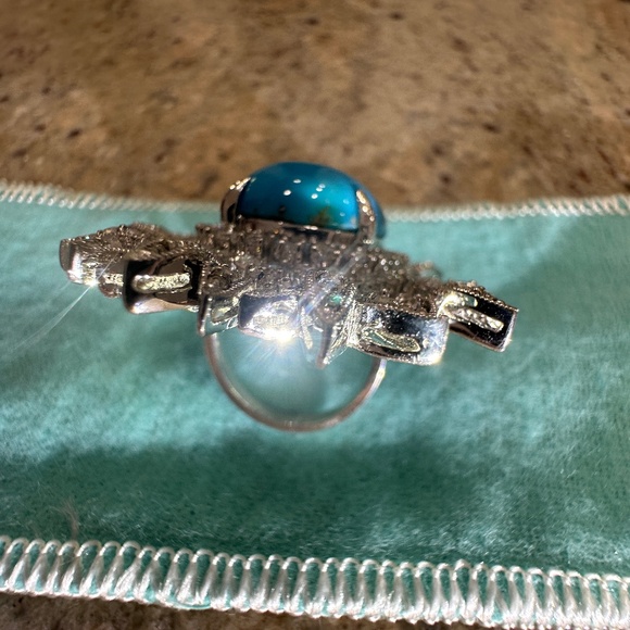 GORGEOUS MASSIVE TURQUOISE RING - Picture 4 of 8